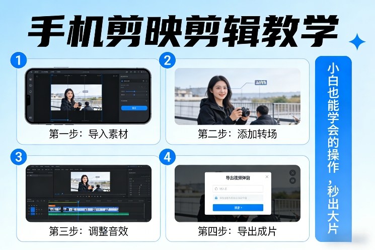 手机剪映剪辑教学，小白也能学会的操作，秒出大片-南友云赚