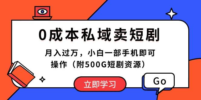 0成本私域卖短剧，月入过万，小白一部手机即可操作(附500G短剧资源-南友云赚