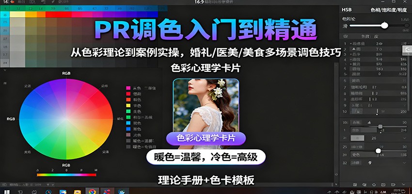 PR调色入门到精通：从色彩理论到案例实操，婚礼/医美/美食多场景调色技巧-南友云赚