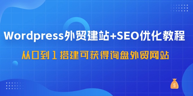 WordPress外贸建站+SEO优化教程，从0到1搭建可获得询盘外贸网站(57节课)-南友云赚