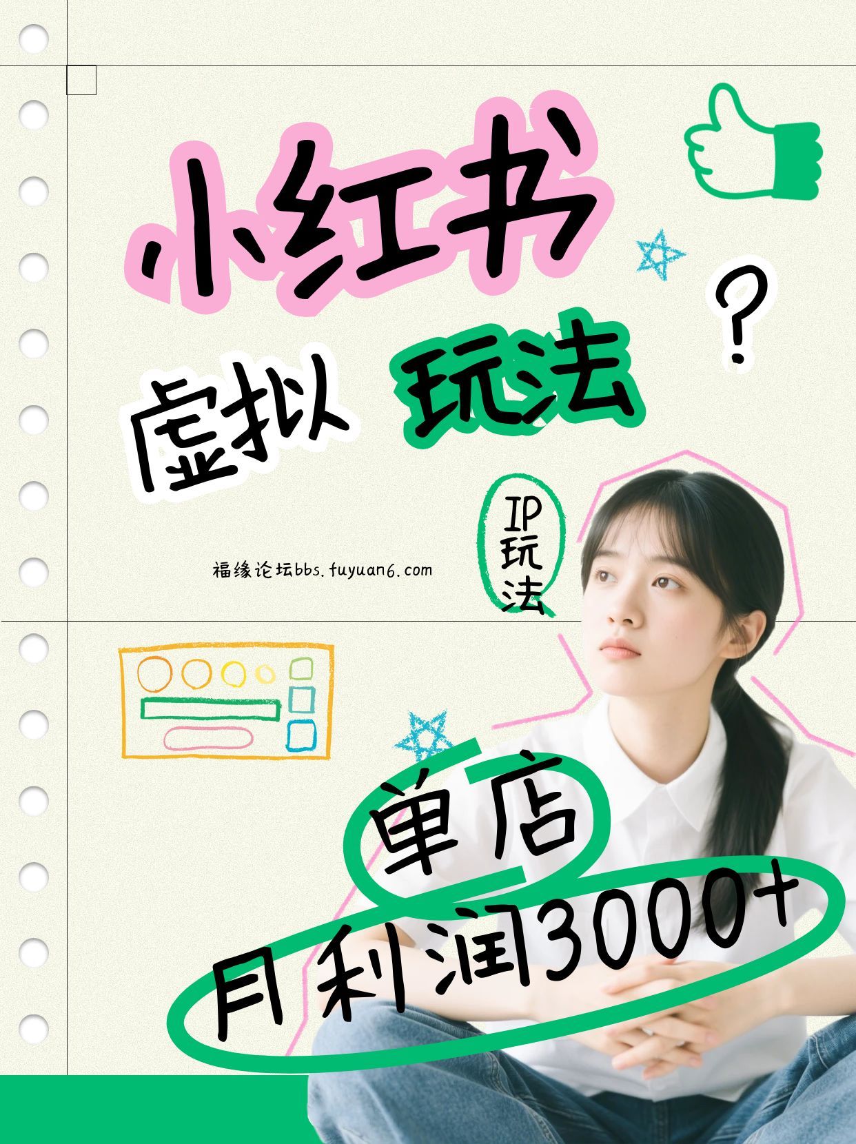 小红书虚拟玩法(铺货流和单品玩法)，单店月利润3000+，IP打法+原创商品(0违规)-南友云赚