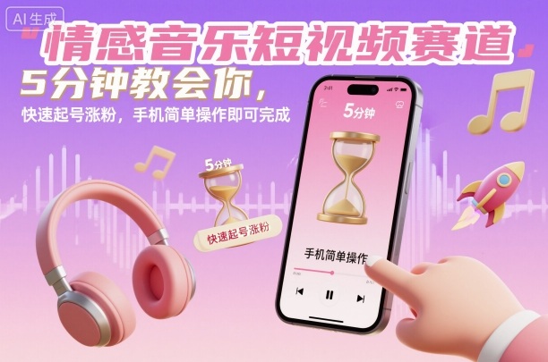 8a2ef7d7a28976a16ac33221cd450d75.jpeg 情感音乐短视频赛道,5分钟教会你,快速起号涨粉,手机简单操作即可完成