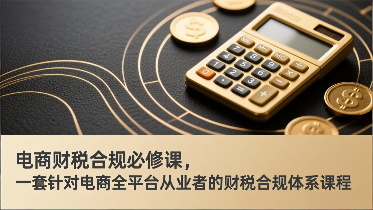 电商财税合规必修课，是一套针对电商全平台从业者的财税合规体系课程-南友云赚