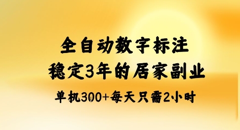 全自动数字标注，稳定3年的蓝海项目，居家也能矩阵开干的副业，单机日入3张+【揭秘】-南友云赚