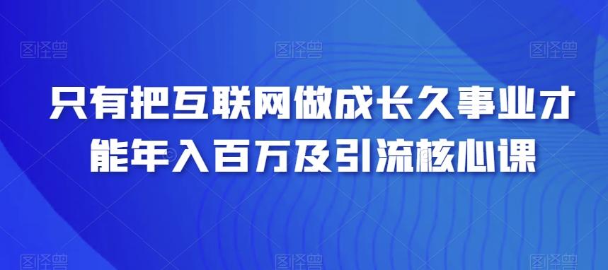 只有把互联网做成长久事业才能年入百万及引流核心课-南友云赚