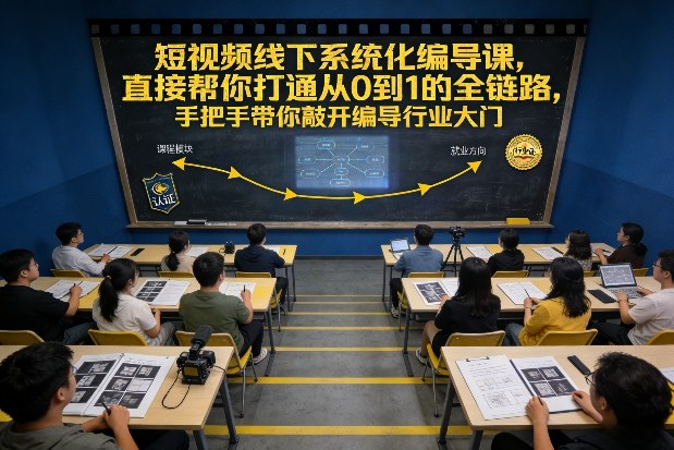短视频线下系统化编导课，直接帮你打通从0到1的全链路，手把手带你敲开编导行业大门-南友云赚