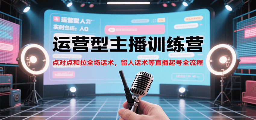 运营型主播训练营，点对点和拉全场话术，留人话术等直播起号全流程(更新8月)-南友云赚