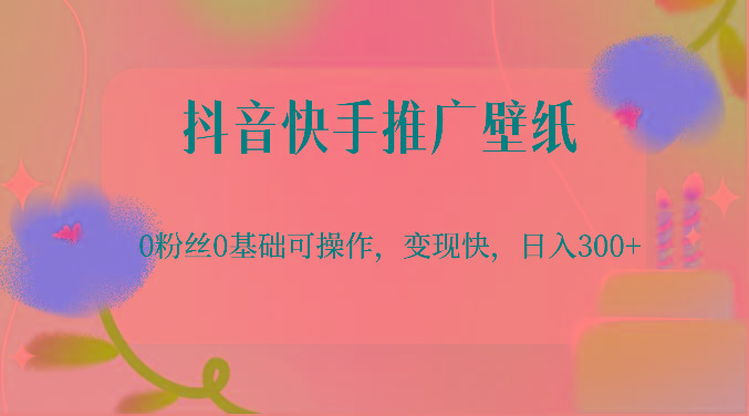 抖音快手推广壁纸，0粉丝0基础可操作，变现快，日入300+-南友云赚