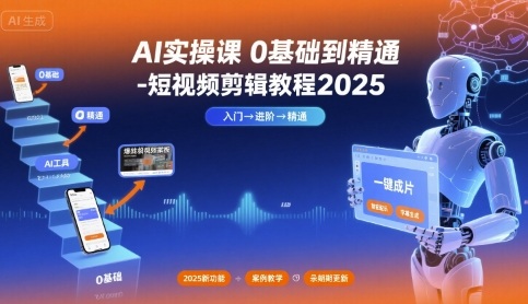 AI实操课0基础到精通-短视频剪辑教程2025-南友云赚