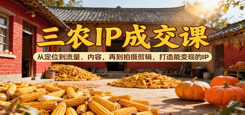 三农IP成交课：从定位到流量、内容，再到拍摄剪辑，打造能变现的IP-南友云赚