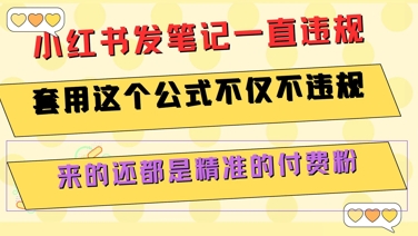 小红书发笔记一直违规，套用这个公式不仅不违规，来的还都是精准的付费粉-南友云赚
