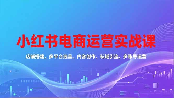 90bda471fb3fe1395591793011bae5b8.jpeg 小红书电商运营实战课,店铺搭建、多平台选品、内容创作、私域引流、多账号运营等玩法