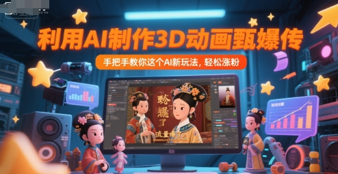 利用AI制作3D动画甄嬛传，流量爆了，手把手教你这个AI新玩法，轻松涨粉-南友云赚