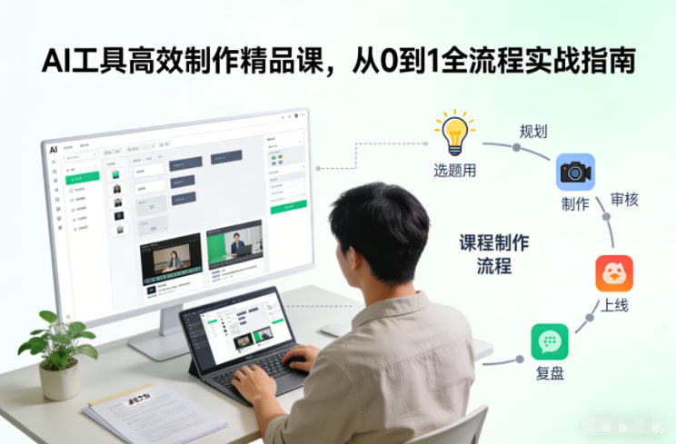 AI工具高效制作精品课，从0到1全流程实战指南-南友云赚