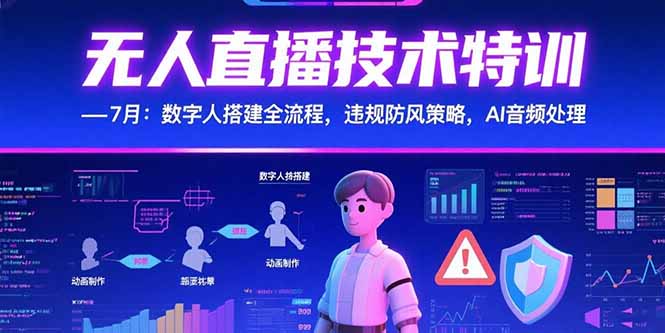 916e98a2485842d51d5f135c48429068.jpeg 无人直播技术特训-7月:数字人搭建全流程,违规防风策略,AI音频处理