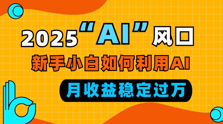 2025“ AI ”风口，新手小白如何利用ai，每月收益稳定过万-南友云赚