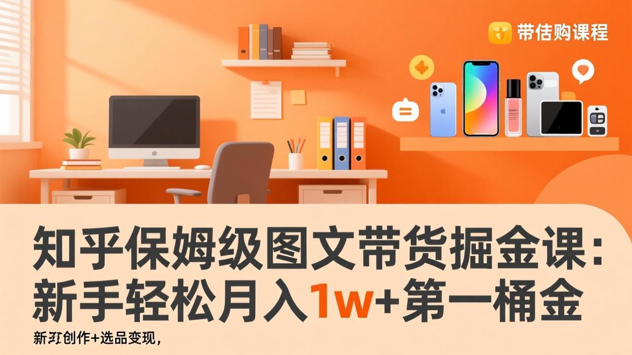 知乎保姆级图文带货掘金课：账号打造+爆文创作+选品变现，新手轻松月入1w+第一桶金-南友云赚
