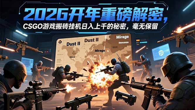 2026开年重磅解密，CSGO游戏搬砖挂机日入上千的秘密，毫无保留-南友云赚