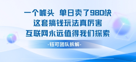 一个噱头单日卖了980米 这套搞钱玩法真厉害 互联网永远值得我们探索-南友云赚