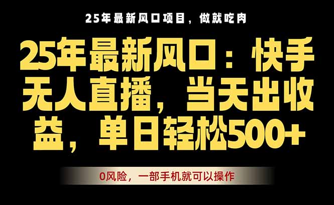 25年最新无人直播玩法，当天秒出单，一部手机就可操作-南友云赚