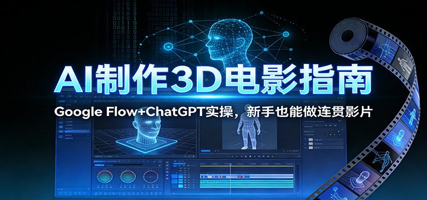 AI制作3D电影指南：Google Flow+ChatGPT实操，新手也能做连贯影片-南友云赚