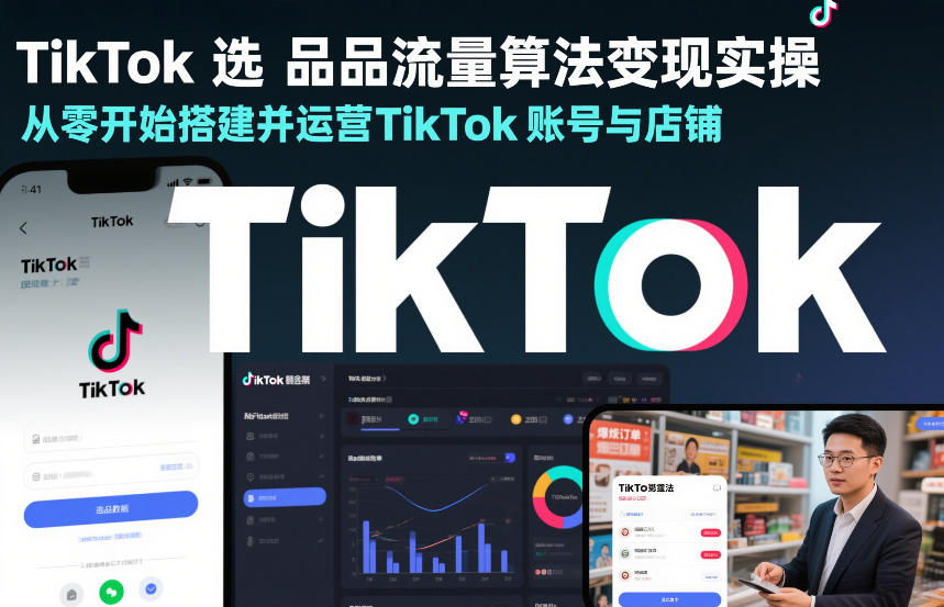 TikTok选品流量算法变现实操，从零开始搭建并运营TikTok账号与店铺-南友云赚