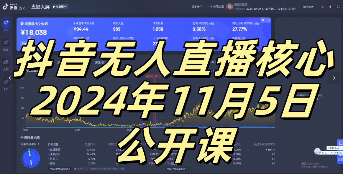 抖音无人直播核心公开课，咸鱼翻身小白可做带有睡后收入月入过万太简单【揭秘】-南友云赚