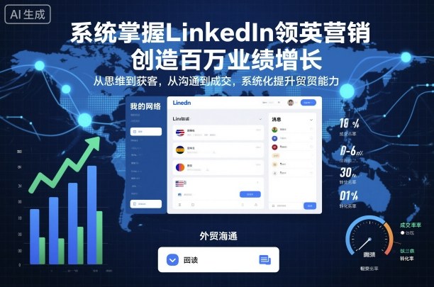 系统掌握LinkedIn领英营销，创造百万业绩增长，从思维到获客，从沟通到成交，系统化提升外贸能力-南友云赚