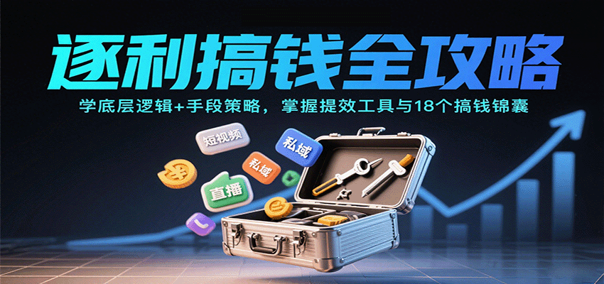 逐利搞钱全攻略：学底层逻辑+手段策略，掌握提效工具与18个搞钱锦囊-南友云赚