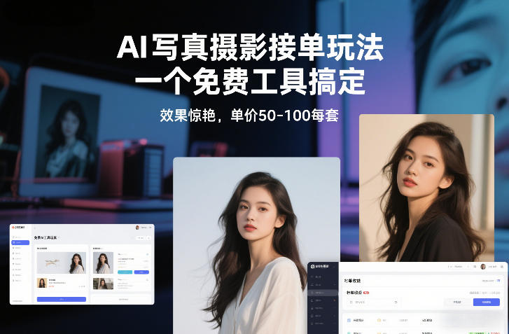 AI写真摄影接单玩法，一个免费工具搞定，效果惊艳，单价50-100每套-南友云赚