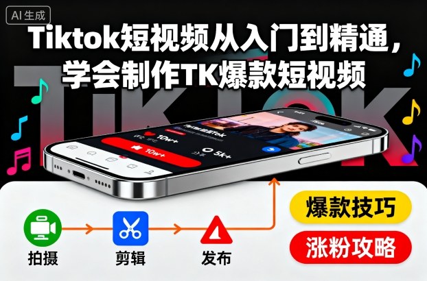 9ad52560ce67af1ab5b4f74888d5993a.jpeg Tiktok短视频从入门到精通,学会制作TK爆款短视频