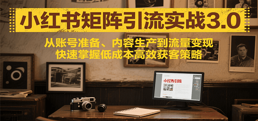 小红书矩阵引流3.0，从账号准备、内容生产到流量变现，快速掌握低成本高效获客策略-南友云赚