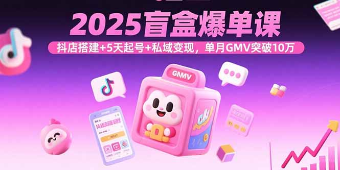 2025盲盒爆单课，抖店搭建+5天起号+私域变现，单月GMV突破10万-南友云赚