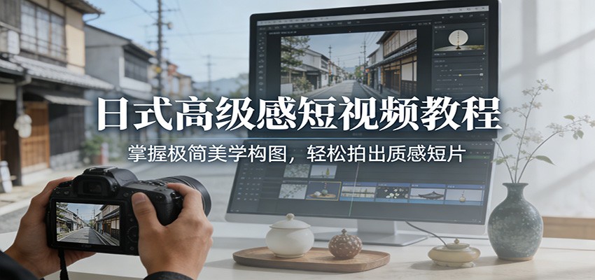 日式高级感短视频教程：掌握极简美学构图，轻松拍出质感短片-南友云赚