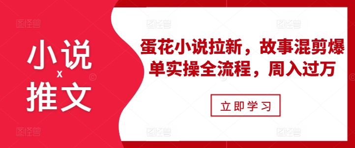 小说推文之蛋花小说拉新,故事混剪爆单实操全流程,周入过万-南友云赚