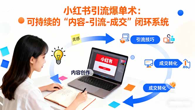小红书引流爆单术：构建一套低成本 可持续的“内容-引流-成交”闭环系统-南友云赚