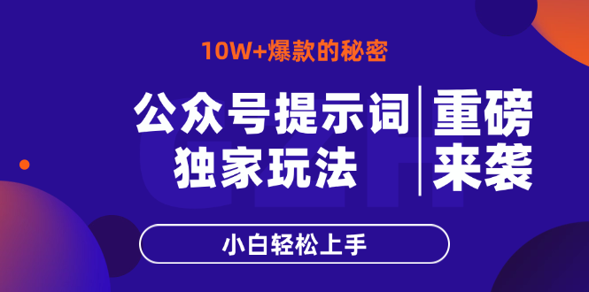 公众号提示词玩法，10W+爆文最简单快速的方法，小白轻松上手-南友云赚