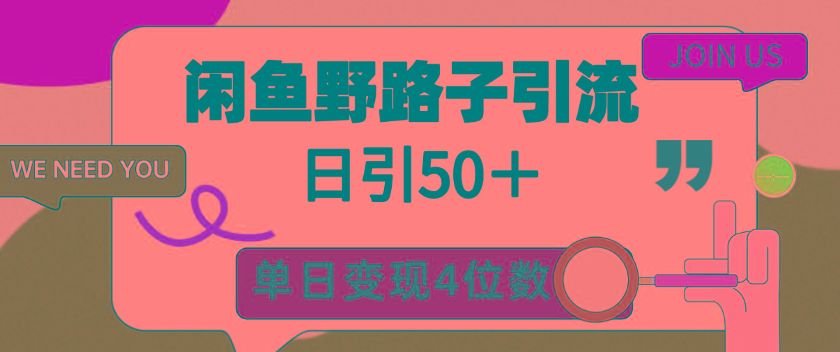 (9658期)闲鱼野路子引流创业粉，日引50＋，单日变现四位数-南友云赚