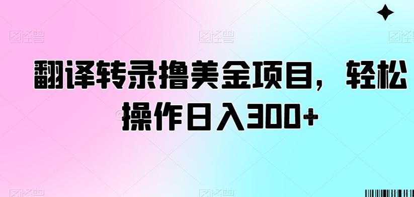 翻译转录撸美金项目，轻松操作日入300+【揭秘】-南友云赚