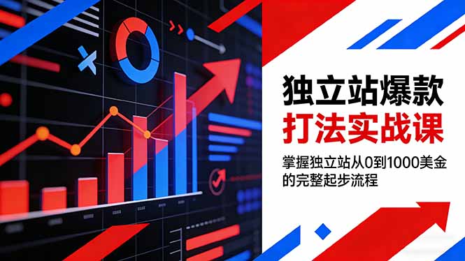 独立站爆款打法实战课，掌握独立站从0到1000美金的完整起步流程-南友云赚