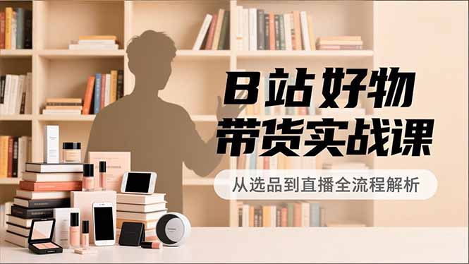B站好物带货实战课，账号定位、选品拍摄、运营变现，全流程教学，实现UP主月入过万-南友云赚