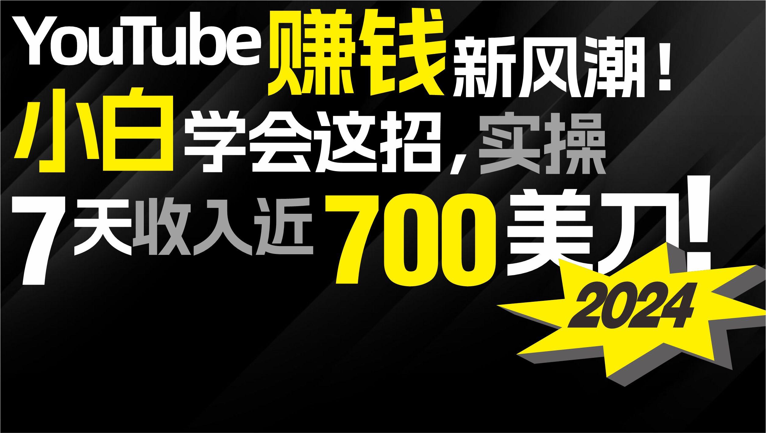 (9647期)2024 YouTube赚钱新风潮！小白学会这招，7天收入近7百美金！-南友云赚