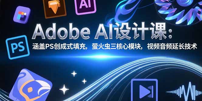 Adobe AI设计课：涵盖PS创成式填充，萤火虫三核心模块，视频音频延长技术-南友云赚