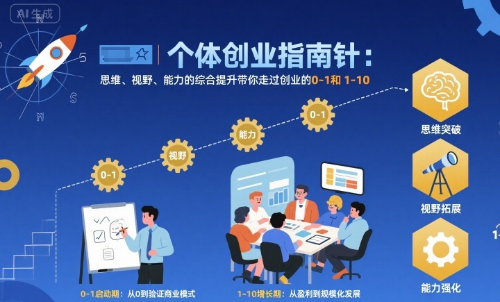 个体创业指南针，思维、视野、能力的综合提升带你走过创业的0-1和1-10【音频】-南友云赚