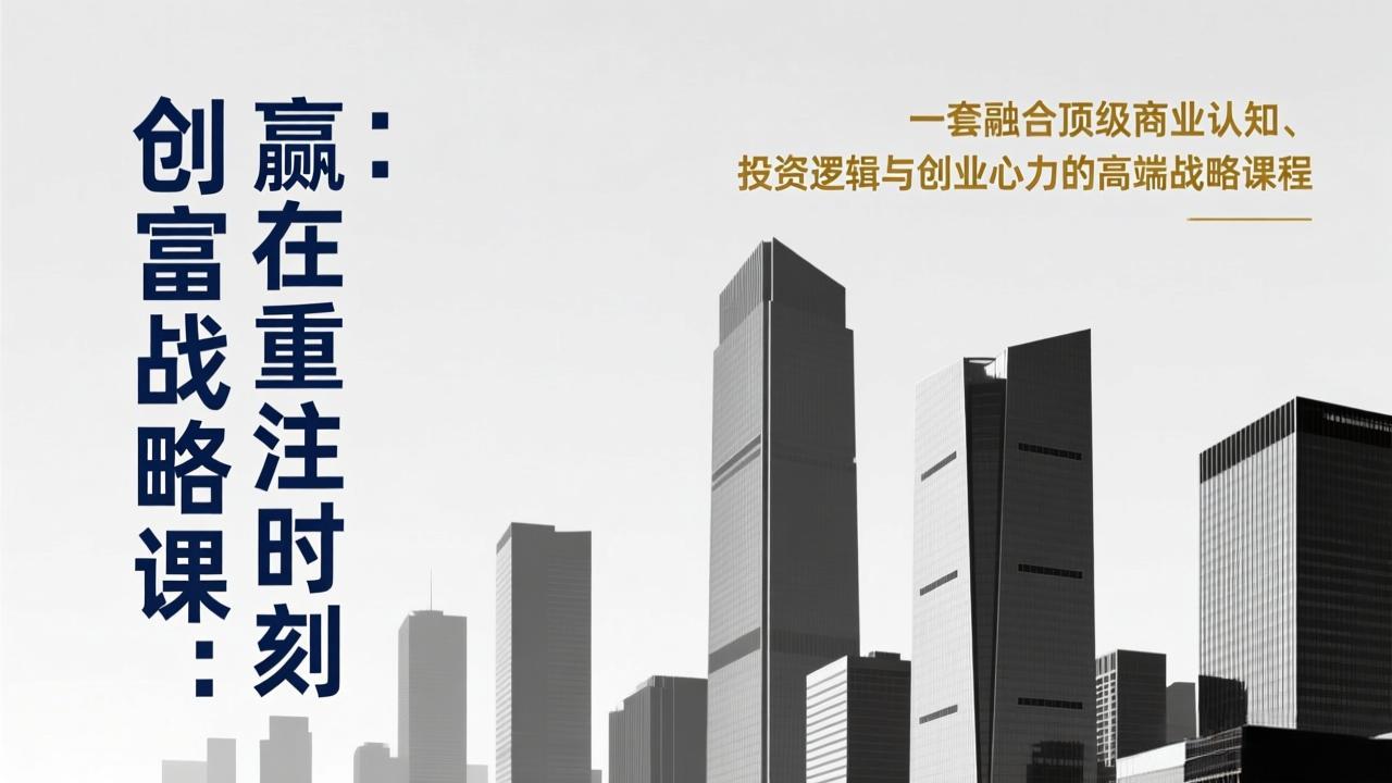 《创富战略课：赢在重注时刻》一套融合顶级商业认知、投资逻辑与创业心力的高端战略课程-南友云赚