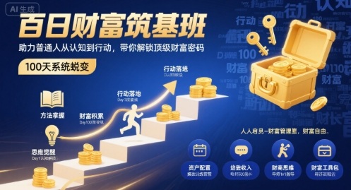 a3e69c7fc5613b0578f02ee3cac8911e.jpeg 百日财富筑基班,助力普通人从认知到行动,带你解锁顶级财富密码