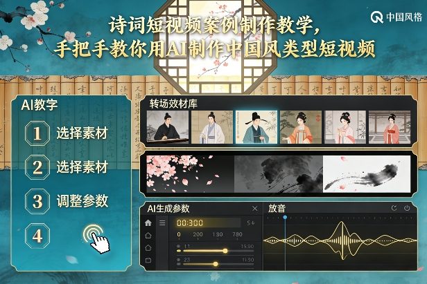 古诗词短视频案例制作教学，手把手教你用AI制作中国风类型短视频-南友云赚