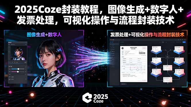 2025Coze封装教程，图像生成+数字人+发票处理，可视化操作与流程封装技术-南友云赚