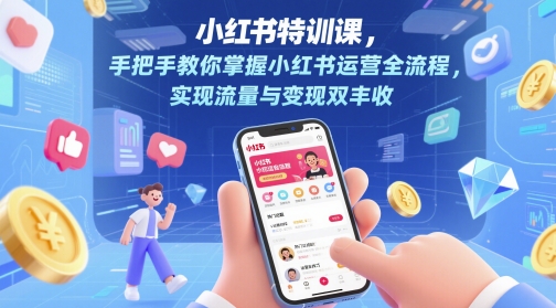 小红书特训课，手把手教你掌握小红书运营全流程，实现流量与变现双丰收-南友云赚