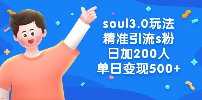soul3.0玩法精准引流s粉，日加200人单日变现500+-南友云赚